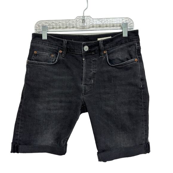 Allsaints Men’s Swatch Denim Cutoff Shorts in Black - Size 28 - Picture 2 of 7